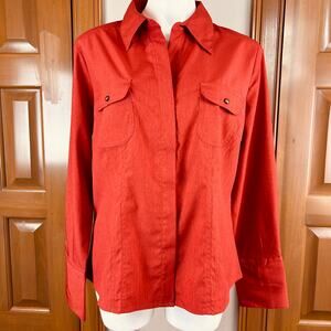 Cato Button Down Blouse Rust  size large NWT